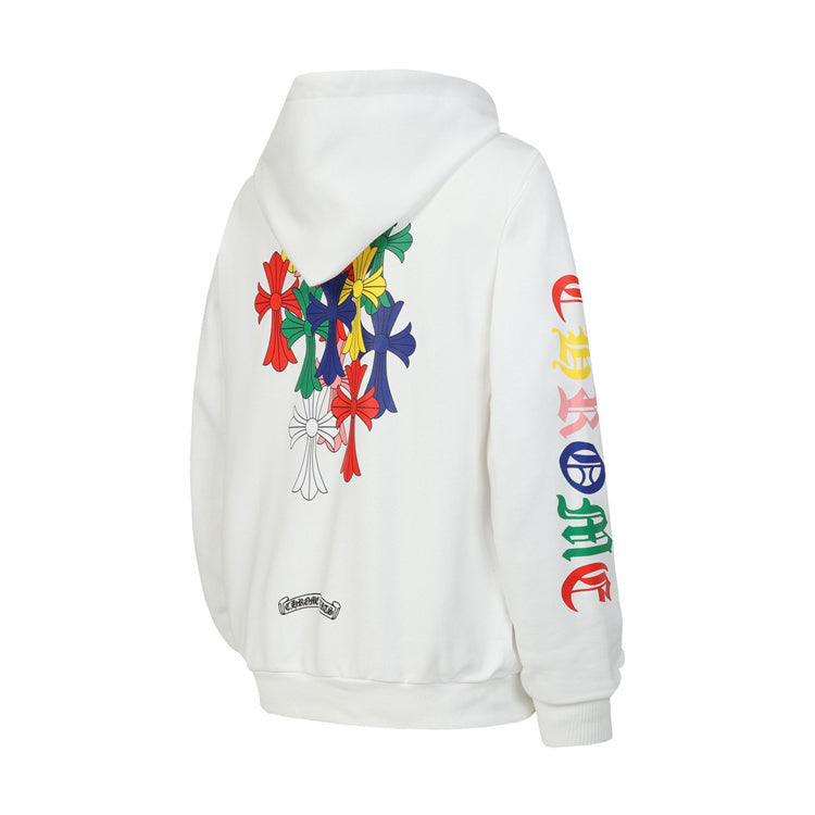 Chrome Hearts Multicolour Graphic Hoodie – White