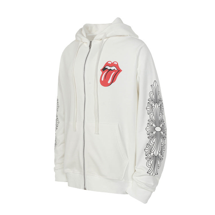 Chrome Hearts Tongue Graphic Zip Hoodie