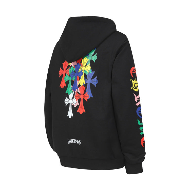 Chrome Hearts Multicolour Graphic Hoodie – Black