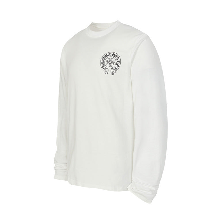 Chrome Hearts Long-Sleeve Chest Logo T-Shirt: A long-sleeve T-shirt with a small circular chest graphic
