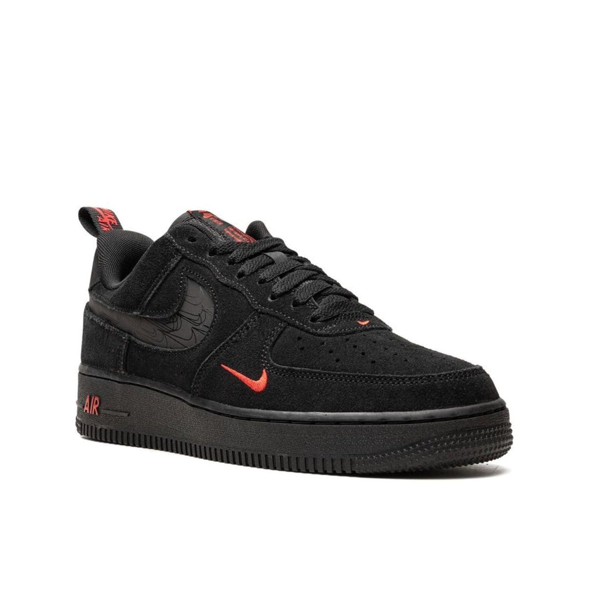 NIKE AIR FORCE 1 '07 LV8 BLACK / BLACK - LIGHT CRIMSON