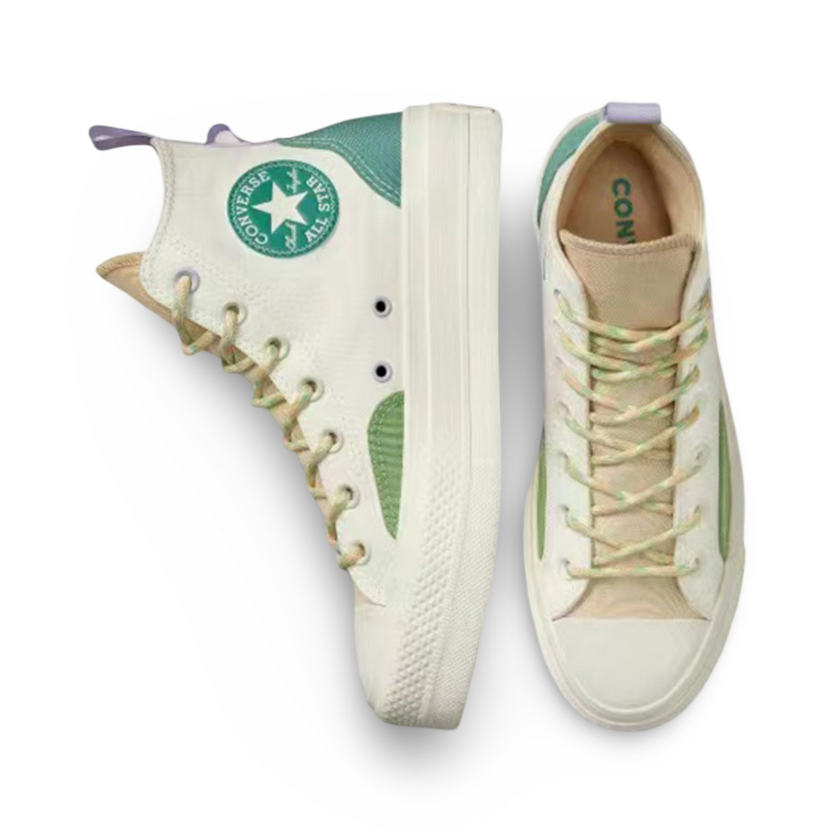 Converse All Star Lift Platform High Colorblock Overlay Algae Coast