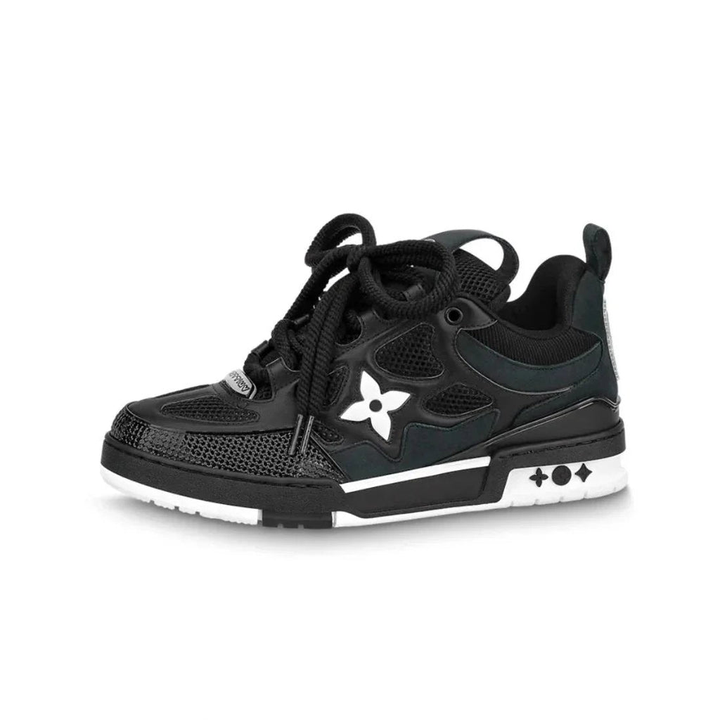 Louis Vuitton Skate Sneakers: A chunky skate-inspired sneaker silhouette with wide laces and contrasting side motifs