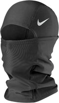 Nike Balaclava: A black balaclava with a white Swoosh, close-fitting hood and face covering