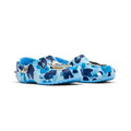BAPE Camo Clogs: Clogs with a blue camouflage pattern, ventilated upper and heel strap
