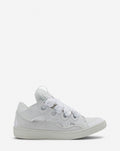 Lanvin Curb Sneakers – White: A white Curb sneaker with wide laces and a rounded, layered silhouette