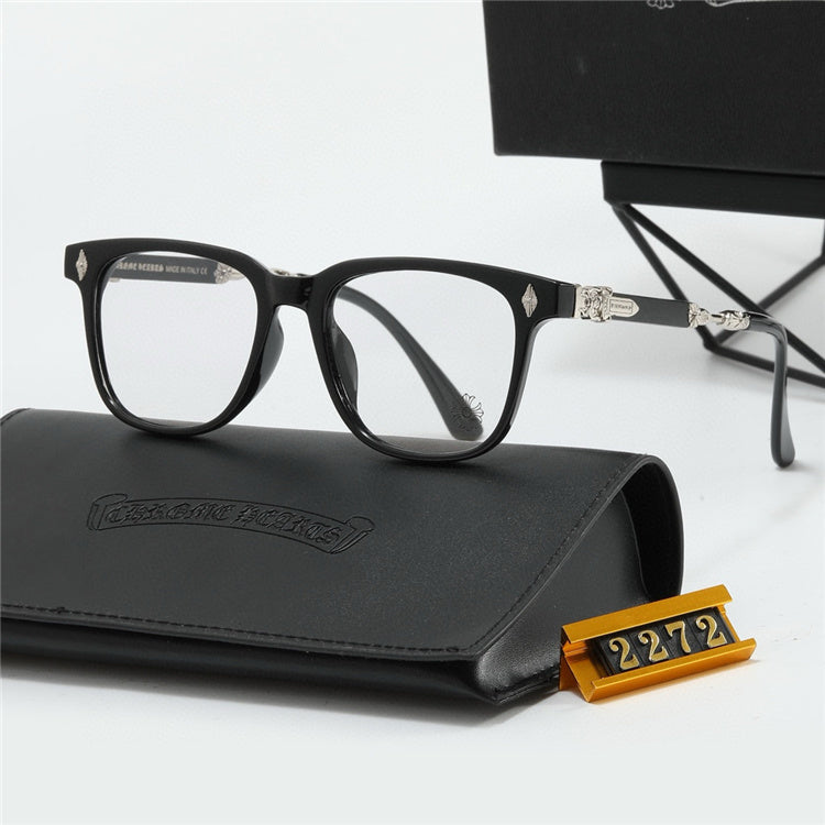 Chrome Hearts Eyeglasses – Rectangular Frame: Rectangular eyeglass frames with decorative details around the temples