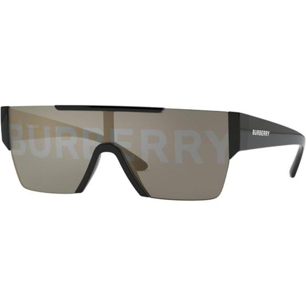 Burberry Shield Sunglasses: Shield-style sunglasses with oversized lettering across the lens