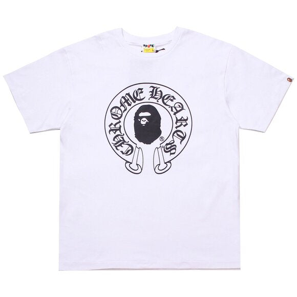 Chrome Hearts x BAPE Graphic T-Shirt: A short-sleeve T-shirt with a large circular front graphic combining the listed brands’ motifs